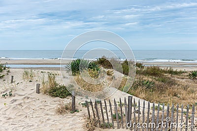 The beach of Soulac, near Lacanau in Medoc, France Stock Photo