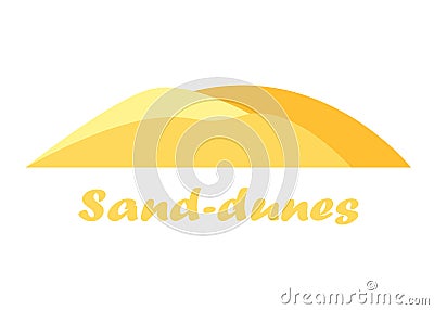 Dunes logo. Desert symbol, dunes. Simple icon with sandhills. Minimalism.Isolated. Vector illustration Vector Illustration