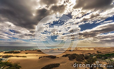 The dunes of Maspalomas on Gran Canaria Stock Photo