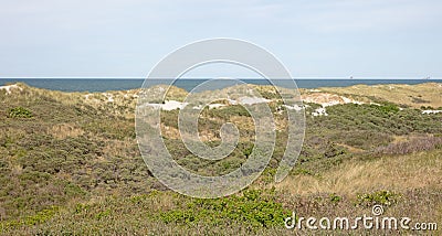Dunes, North Sea and Waddensea coast of nature reserve on Ameland Stock Photo