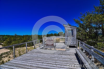 Dunes view I platform on lake superior near whitefish point and the great lakes shipwreck museum Editorial Stock Photo