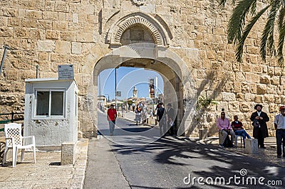 The Dung Gate in Old City of Jerusalem, Israel Editorial Stock Photo