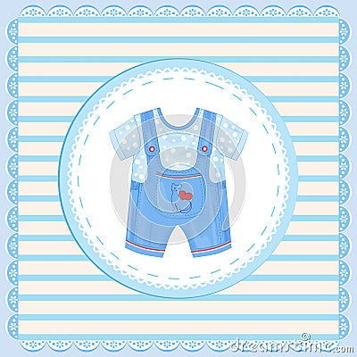 Dungarees for baby boy Vector Illustration