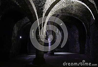 Dungeon interior castle Stock Photo