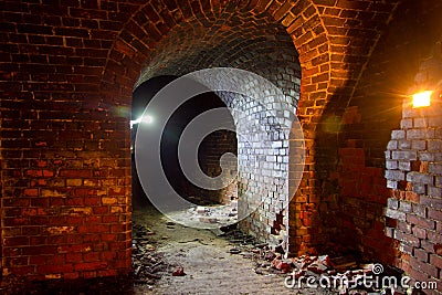 Dungeon under the medieval castle Stock Photo