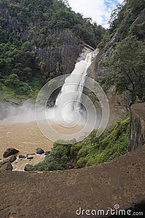 View of Dunhinda waterfalls in Badulla, Sri Lanka. Stock Photo