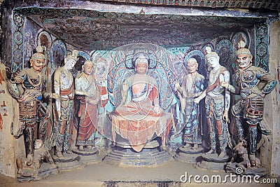 Dunhuang Grottoes Mural Stock Photo