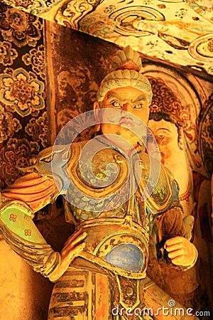 Dunhuang sculpture and paintings Stock Photo