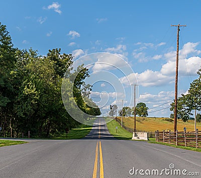 Dunker Church Road on the ground of the Antietam National Battlefield in Sharpsburg, Maryland, USA Stock Photo