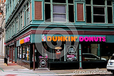 Dunkin' Donuts Providence, RI. Editorial Stock Photo