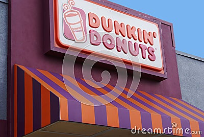 Dunkin' Donuts store in Cocoa Beach Editorial Stock Photo