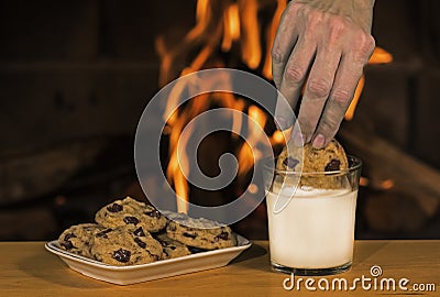 Dunking a Cookie Stock Photo