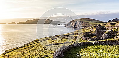 Dunmore head on Slea head drive Stock Photo