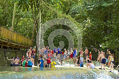 Dunn's river falls, Jamaica, Caribbean Editorial Stock Photo