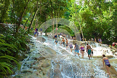 Dunn's river falls, Jamaica, Caribbean Editorial Stock Photo