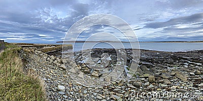 Dunnet Head and Castletown Harbor - Caithness - Scotland Stock Photo