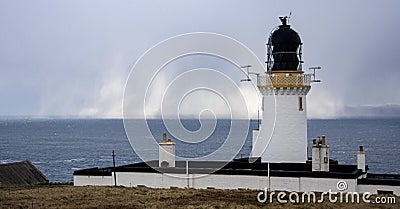 Dunnet Head Lighthouse in the north of Scotland Stock Photo