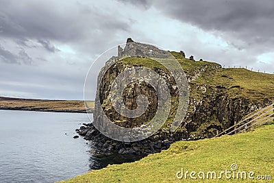 Duntulm Castle on cliff Stock Photo