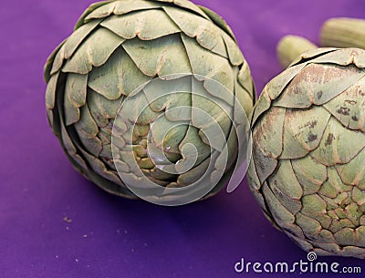 Duo of Artichokes Stock Photo