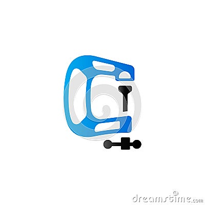 Duo Tone Icon - Clamp tool Vector Illustration