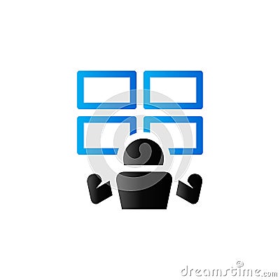 Duo Tone Icon - Surveillance room Vector Illustration