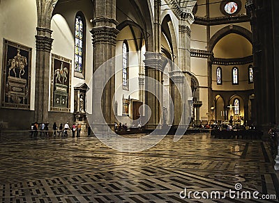 Duomo cathedral Florence inside Editorial Stock Photo