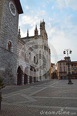 Duomo Como at Dusk Stock Photo