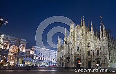 Duomo di Milano and Galleria Vittorio Emanuele Stock Photo