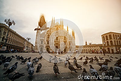 Duomo di Milano (Milan Cathedral) in Milan, Italy Editorial Stock Photo