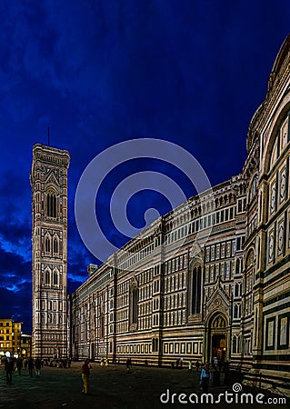 Duomo of Florence Cathedral in Florence, Italy Editorial Stock Photo