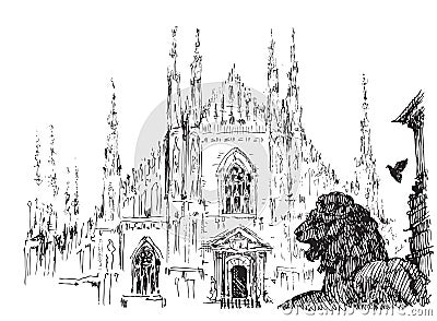 Duomo, Milan Vector Illustration