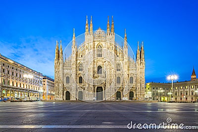 Duomo of Milan at night in Milan, Milano, Italy Stock Photo