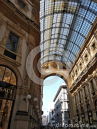 Duomo Milano commercial area. Editorial Stock Photo