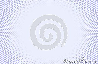 Duotone fade gradient. Halftone pop art background. Violet wave gradation frame. Anime curve backdrop dot pattern Vector Illustration