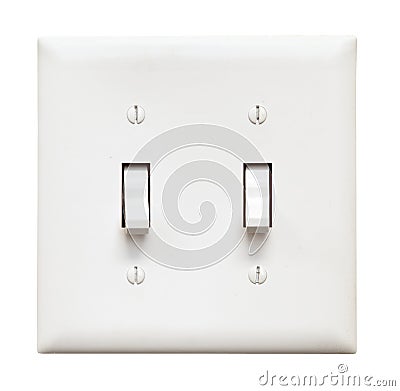 American duplex electrical light switch Stock Photo