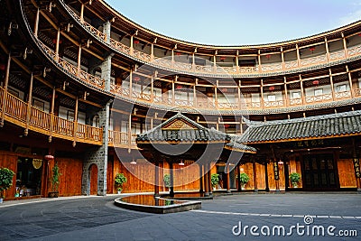 Duplicate of Fujian Tulou,circular earthen dwelling building,in Editorial Stock Photo