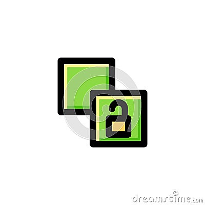 Duplicate Object Unlock Icon Vector Illustration