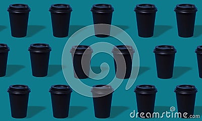 Duplicate patterns glass of coffee Stock Photo