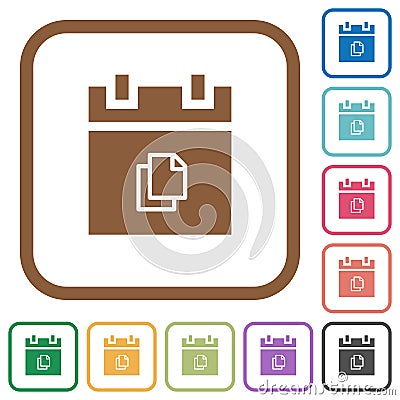 Duplicate schedule item simple icons Stock Photo