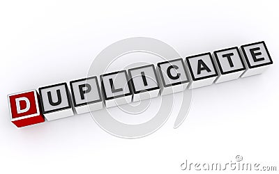 duplicate word block on white Stock Photo