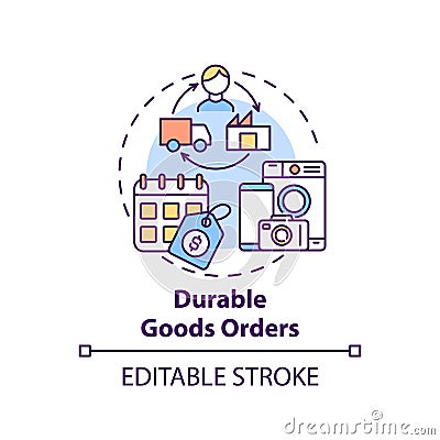 Durable goods orders concept icon Vector Illustration