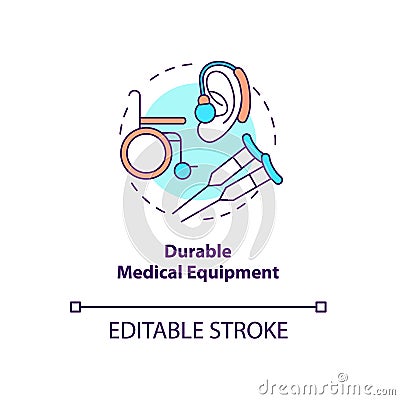 Durable medical equipment concept icon. Vector Illustration
