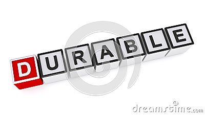 Durable word block on white Stock Photo