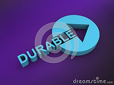 durable word on purple Stock Photo