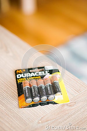 Duracell batteries Editorial Stock Photo