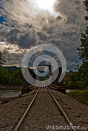 Durango Colorado HDR Bridge Cloudy Summer Days Stock Photo