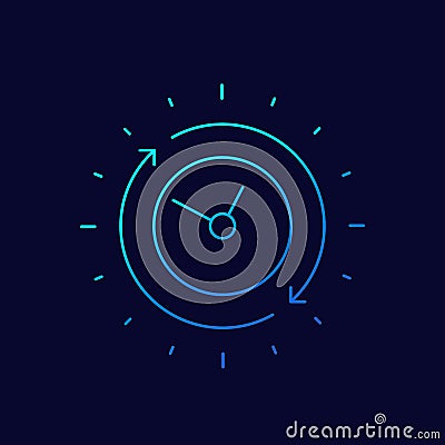 Duration icon, thin line vector Vector Illustration