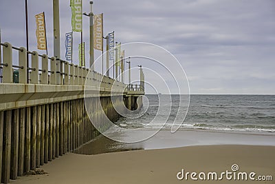 Durban beach promenade new pier in Indian ocean Editorial Stock Photo