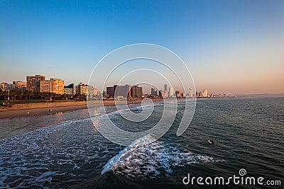 Durban Beachfront Ocean Morning Editorial Stock Photo