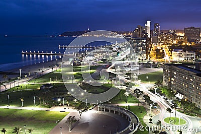 Durban coastline night Editorial Stock Photo